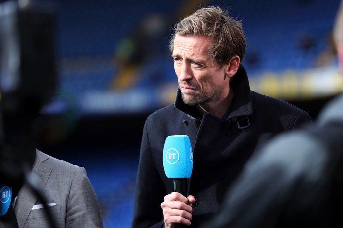 Peter Crouch with microphone